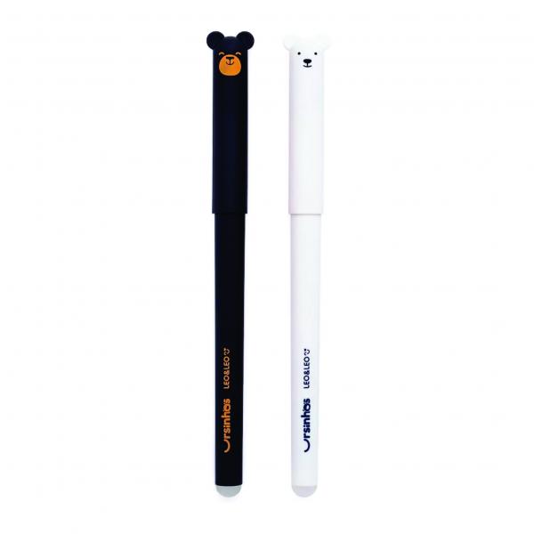 CANETA APAGÁVEL GEL 0.7mm URSINHOS - AZUL/PRETA - BLISTER C/ 2
