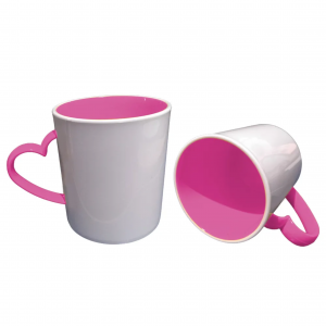 Caneca de Polímero com Alça de coração      