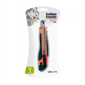 Estilete Estreito Emborrachado 9Mm Blister Und Leoarte      