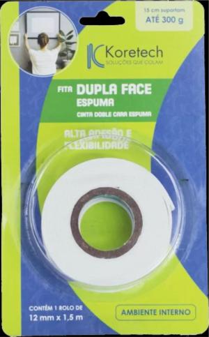 Fita dupla face Espuma 12mmx30m - Koretech      