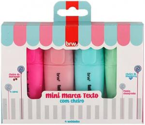 Marca Texto Mini Pastel com cheiro e 4 Cores - BRW      