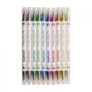 Marcador Artístico Dual Brush Metalic 10 Cores Leoarte      