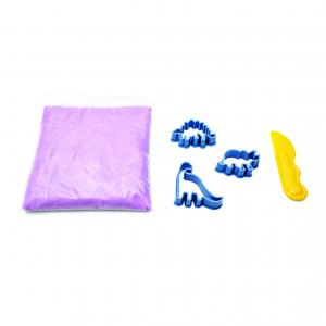 MASSINHA DE AREIA DINO BALDE C/ 300G DE AREIA + 4 ACESSÓRIOS      